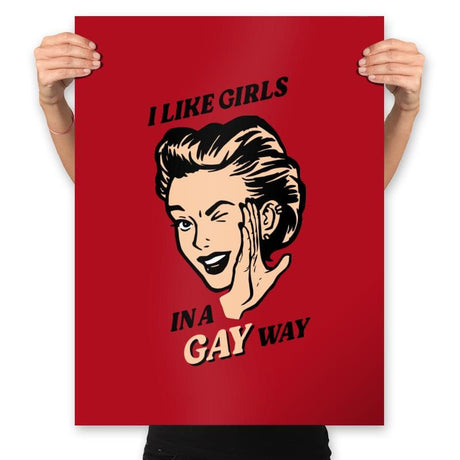 Way Gay - Prints Posters RIPT Apparel 18x24 / Red