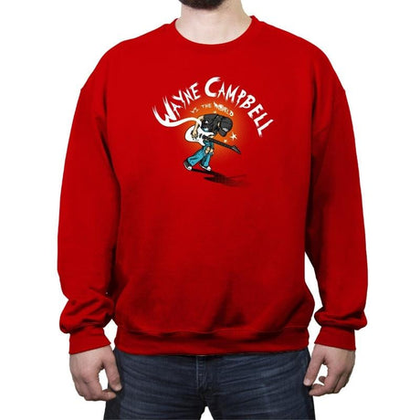 Wayne vs The World - Crew Neck Sweatshirt Crew Neck Sweatshirt RIPT Apparel Small / Red