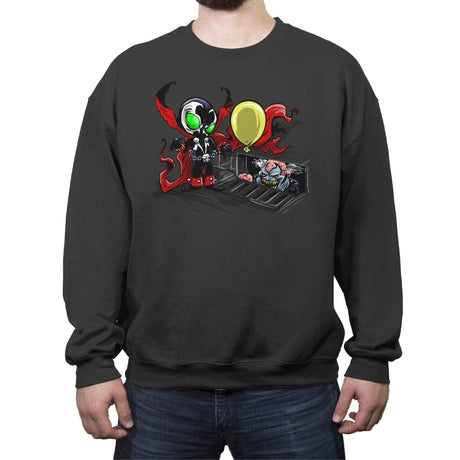 We All Spawns Float Down Here - Crew Neck Sweatshirt Crew Neck Sweatshirt RIPT Apparel Small / Charcoal