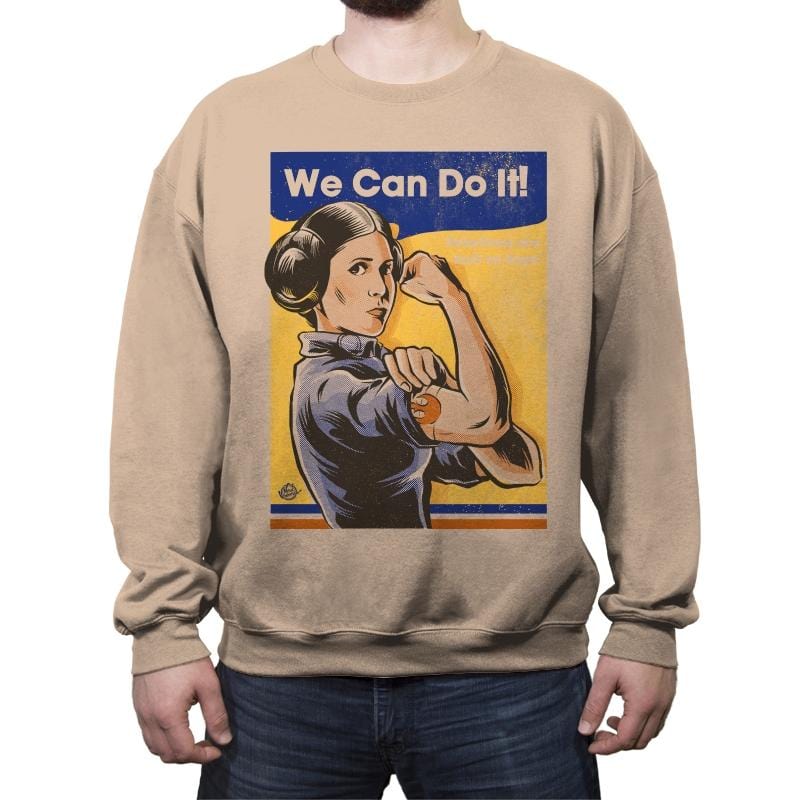 We Can Do It - Crew Neck Sweatshirt Crew Neck Sweatshirt RIPT Apparel Small / Sand