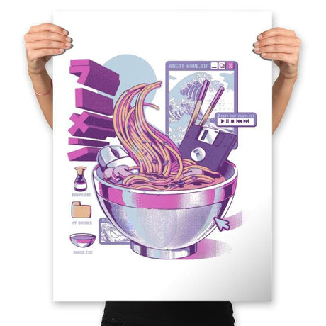 Web Ramen - Prints Posters RIPT Apparel 18x24 / White