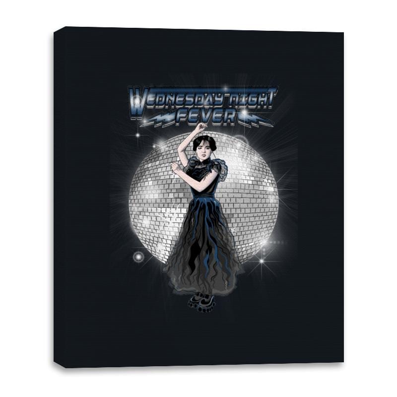 Wednesday Night Fever - Canvas Wraps Canvas Wraps RIPT Apparel 16x20 / Black