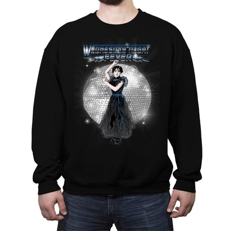 Wednesday Night Fever - Crew Neck Sweatshirt Crew Neck Sweatshirt RIPT Apparel Small / Black