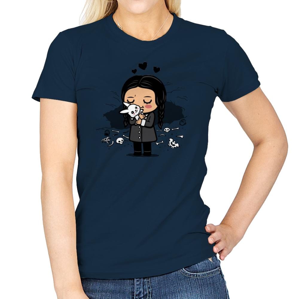 Wednesday's New Friend - Womens T-Shirts RIPT Apparel Small / Navy