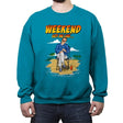 Weekend Plans - Crew Neck Sweatshirt Crew Neck Sweatshirt RIPT Apparel Small / Antique Sapphire