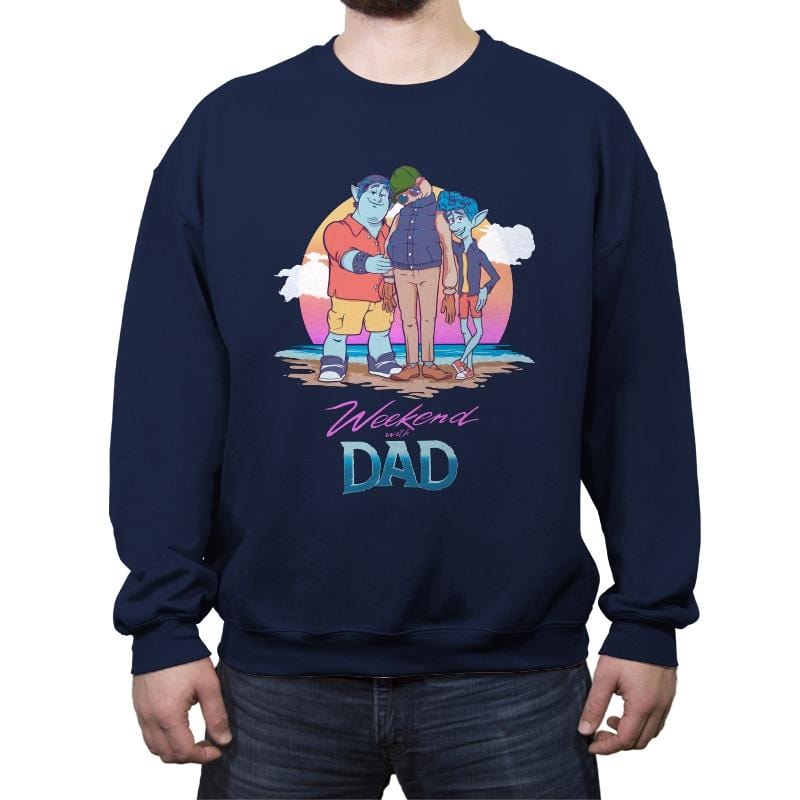 Weekend With Dad  - Crew Neck Sweatshirt Crew Neck Sweatshirt RIPT Apparel Small / Navy