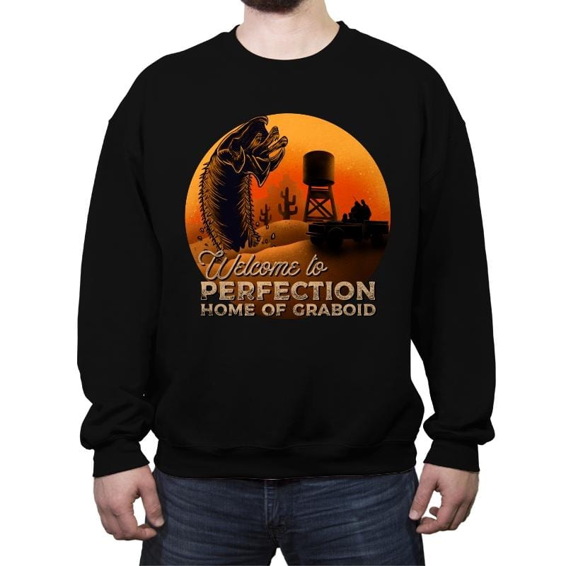 Welcome Home Perfection - Crew Neck Sweatshirt Crew Neck Sweatshirt RIPT Apparel Small / Black