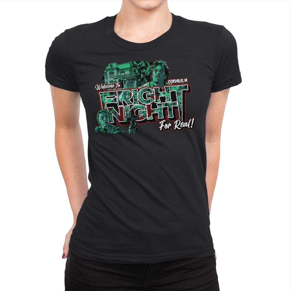 Welcome To Fright Night - Womens Premium T-Shirts RIPT Apparel Small / Black