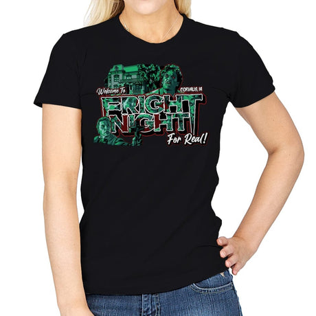 Welcome To Fright Night - Womens T-Shirts RIPT Apparel Small / Black