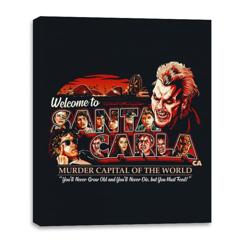 Welcome to Santa Carla - Canvas Wraps Canvas Wraps RIPT Apparel 16x20 / Black