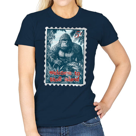 Welcome to Skull Island - Womens T-Shirts RIPT Apparel Small / Navy