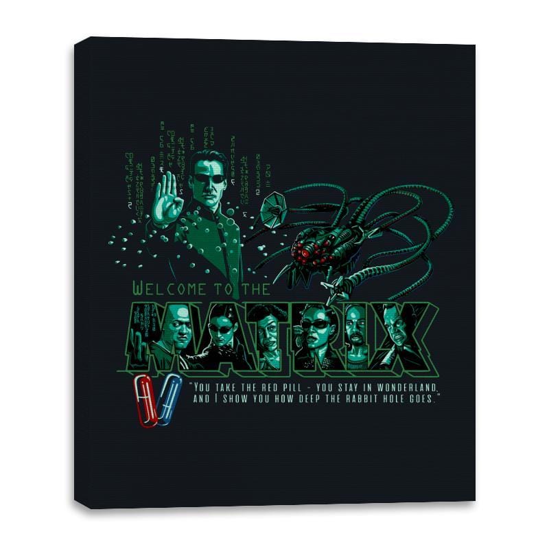 Welcome to The Matrix - Canvas Wraps Canvas Wraps RIPT Apparel 16x20 / Black