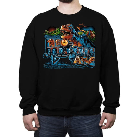 Welcome to the Neo-Jurassic Age - Crew Neck Sweatshirt Crew Neck Sweatshirt RIPT Apparel Small / Black