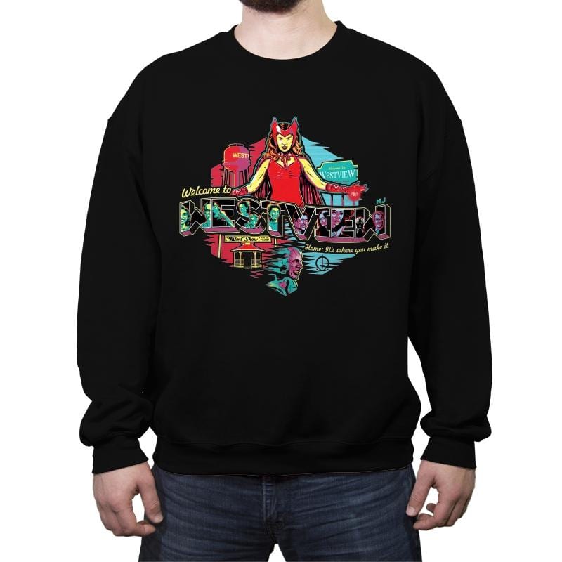 Welcome to Westview - Crew Neck Sweatshirt Crew Neck Sweatshirt RIPT Apparel Small / Black