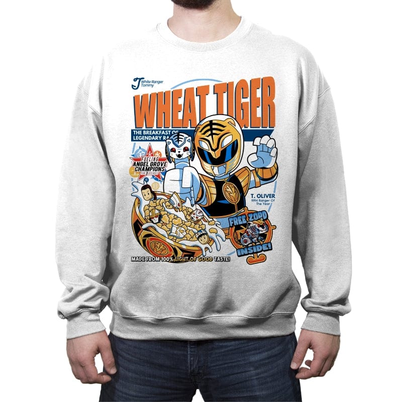 Wheat Tiger - Crew Neck Sweatshirt Crew Neck Sweatshirt RIPT Apparel Small / White