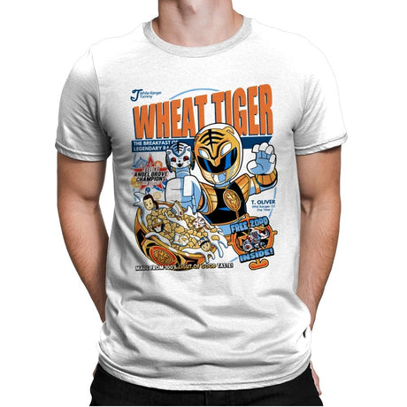 Wheat Tiger - Mens Premium T-Shirts RIPT Apparel Small / White