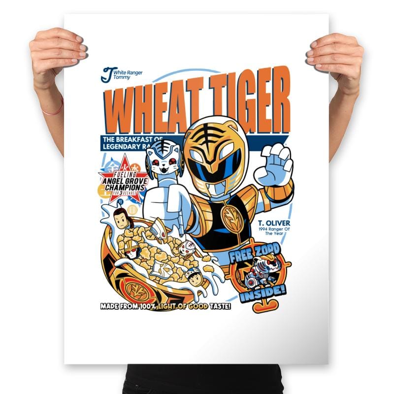 Wheat Tiger - Prints Posters RIPT Apparel 18x24 / White