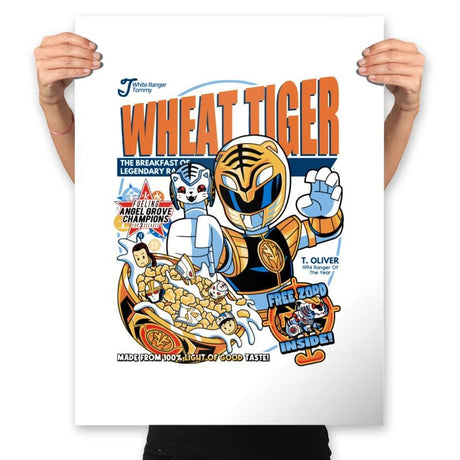 Wheat Tiger - Prints Posters RIPT Apparel 18x24 / White