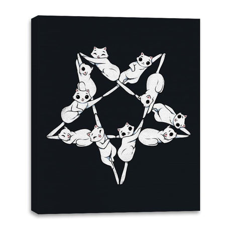 Where Cats Go At Night - Canvas Wraps Canvas Wraps RIPT Apparel 16x20 / Black