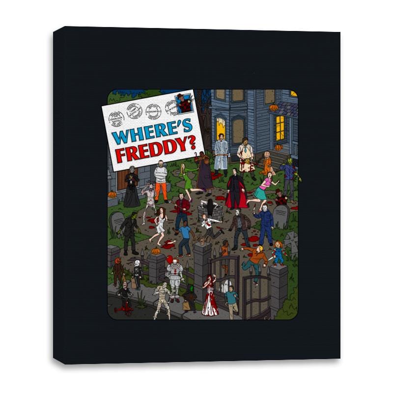 Where's Freddy? - Canvas Wraps Canvas Wraps RIPT Apparel 16x20 / Black