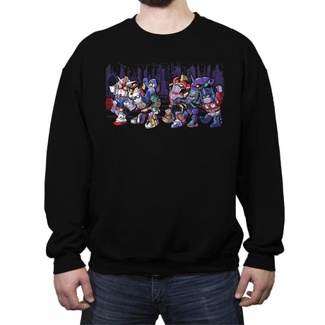 Where the Wild Mechs Are - Crew Neck Sweatshirt Crew Neck Sweatshirt RIPT Apparel Small / Black