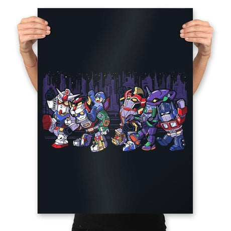 Where the Wild Mechs Are - Prints Posters RIPT Apparel 18x24 / Black