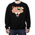 Whimsical Whiskers II - Crew Neck Sweatshirt Crew Neck Sweatshirt RIPT Apparel Small / Black