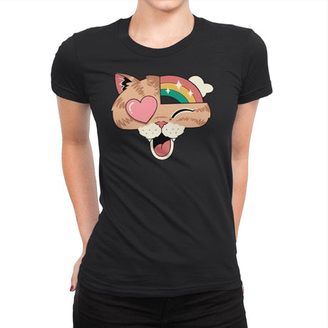 Whimsical Whiskers II - Womens Premium T-Shirts RIPT Apparel Small / Black