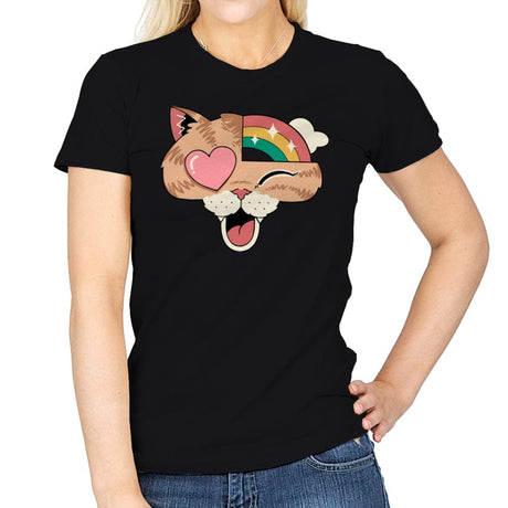 Whimsical Whiskers II - Womens T-Shirts RIPT Apparel Small / Black