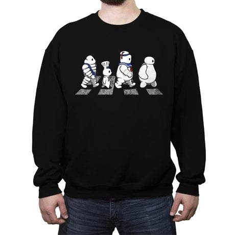 White Puff Road - Crew Neck Sweatshirt Crew Neck Sweatshirt RIPT Apparel Small / Black