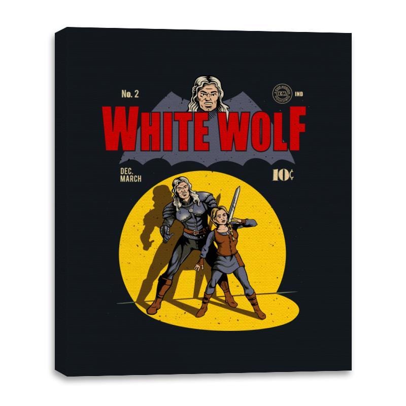 White Wolf - Canvas Wraps Canvas Wraps RIPT Apparel 16x20 / Black