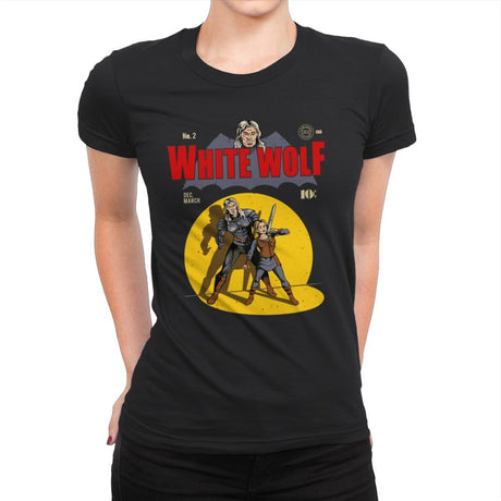 White Wolf - Womens Premium T-Shirts RIPT Apparel Small / Black