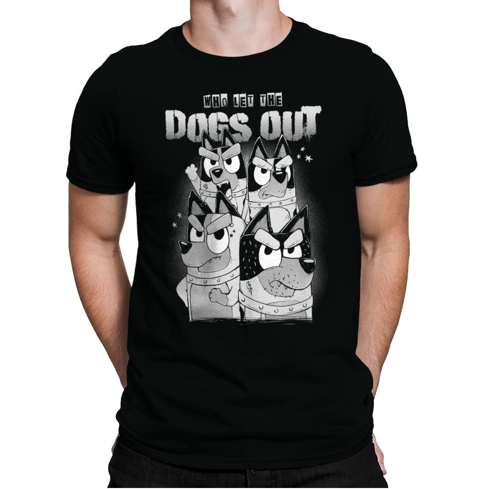 Who Let the Dogs Out - Mens Premium T-Shirts RIPT Apparel Small / Black