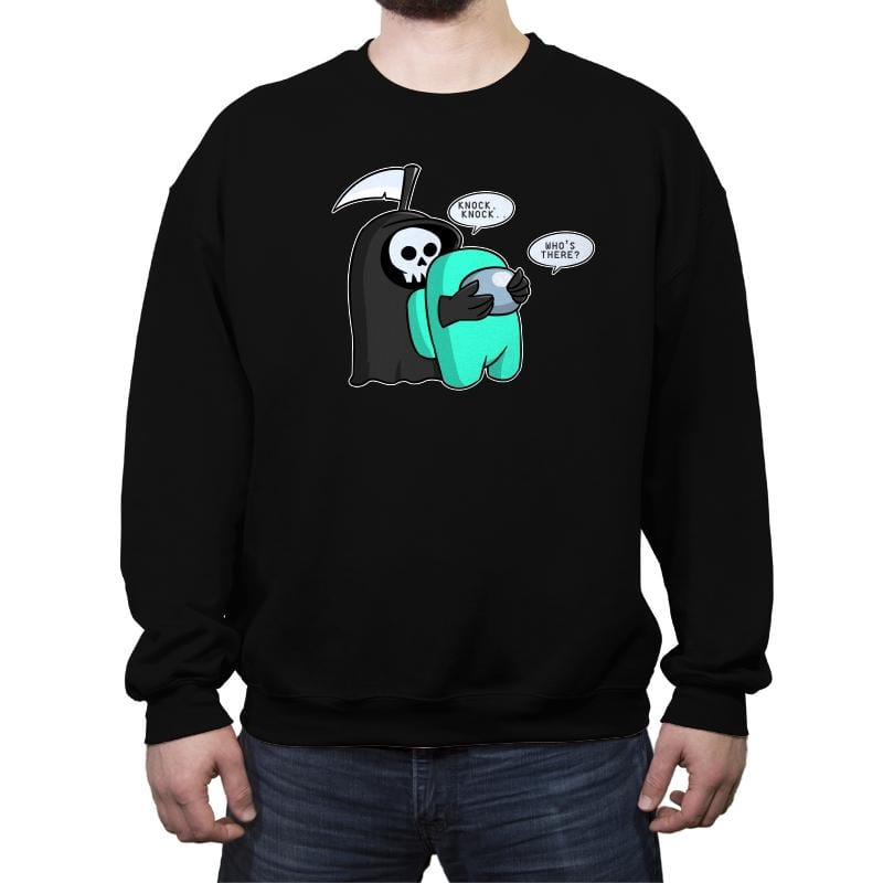 Who's There? - Crew Neck Sweatshirt Crew Neck Sweatshirt RIPT Apparel Small / Black