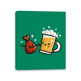 Wings and Beer - Canvas Wraps Canvas Wraps RIPT Apparel 11x14 / Kelly