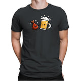 Wings and Beer - Mens Premium T-Shirts RIPT Apparel Small / Heavy Metal