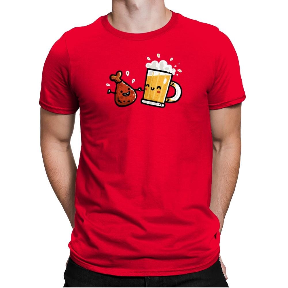 Wings and Beer - Mens Premium T-Shirts RIPT Apparel Small / Red