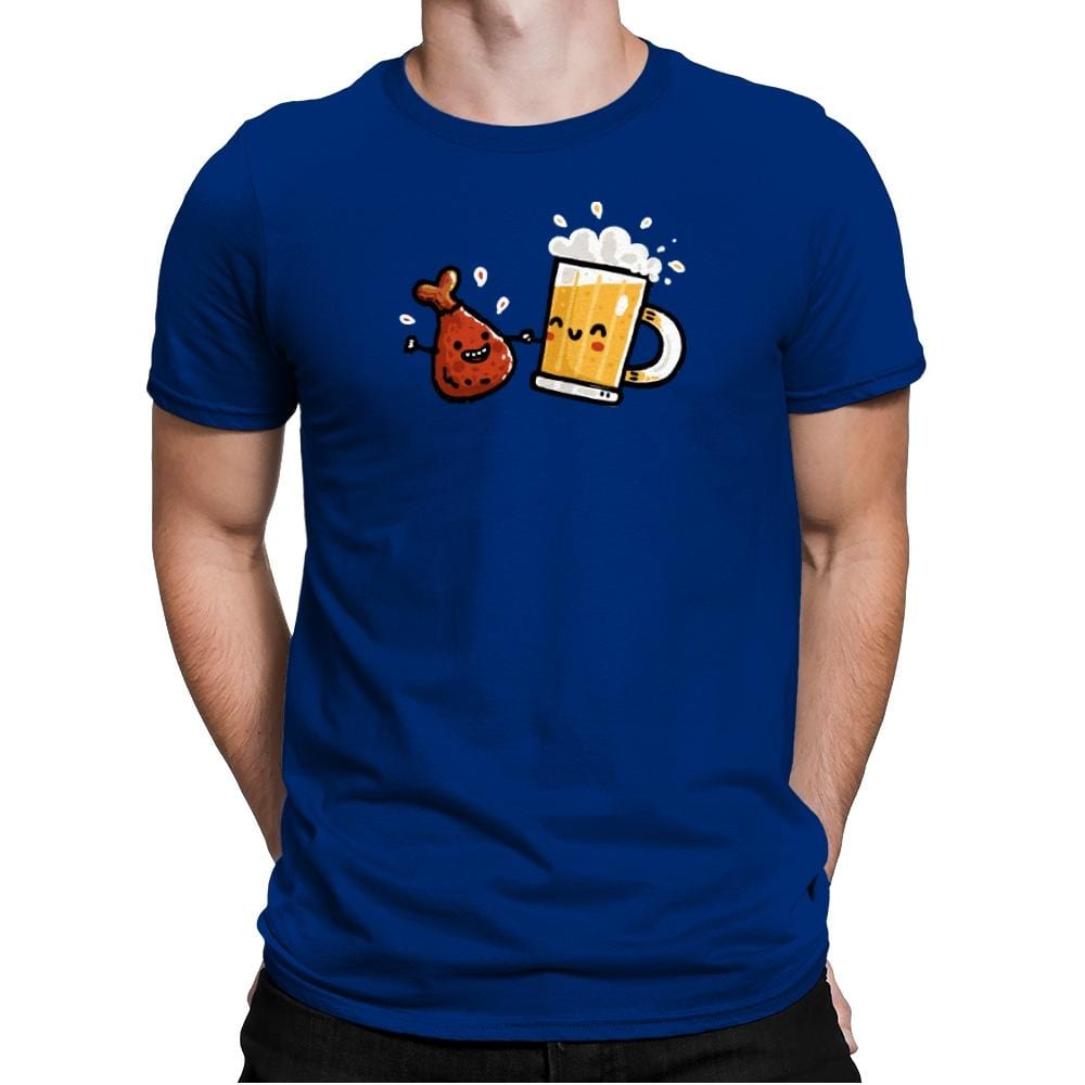 Wings and Beer - Mens Premium T-Shirts RIPT Apparel Small / Royal