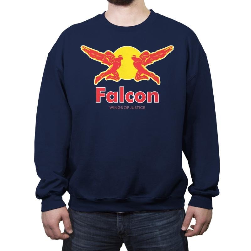 Wings Of Justice - Crew Neck Sweatshirt Crew Neck Sweatshirt RIPT Apparel Small / Navy