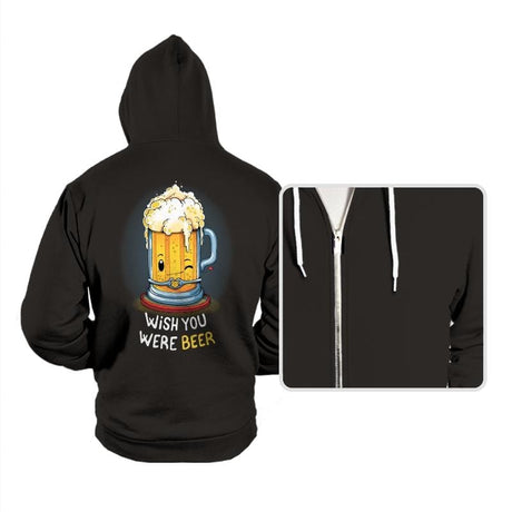 Wish You Were BEER - Hoodies Hoodies RIPT Apparel Small / Black