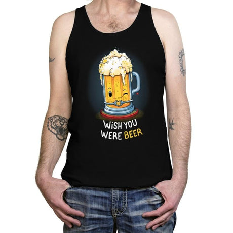 Wish You Were BEER - Tanktop Tanktop RIPT Apparel X-Small / Black