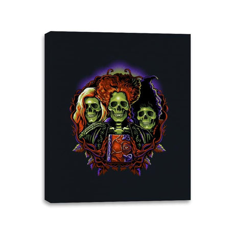 Witches Skulls - Canvas Wraps Canvas Wraps RIPT Apparel 11x14 / Black