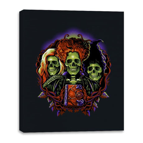 Witches Skulls - Canvas Wraps Canvas Wraps RIPT Apparel 16x20 / Black