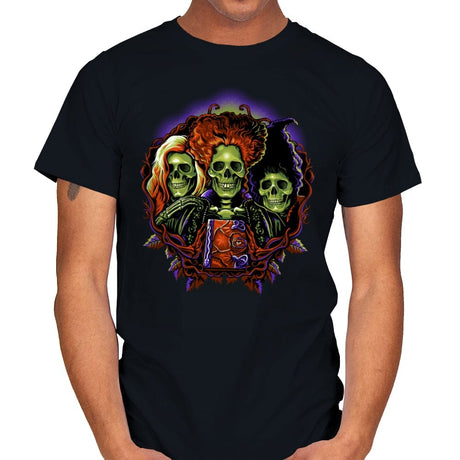 Witches Skulls - Mens T-Shirts RIPT Apparel Small / Black