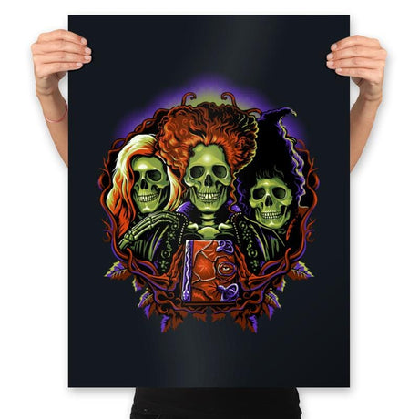 Witches Skulls - Prints Posters RIPT Apparel 18x24 / Black