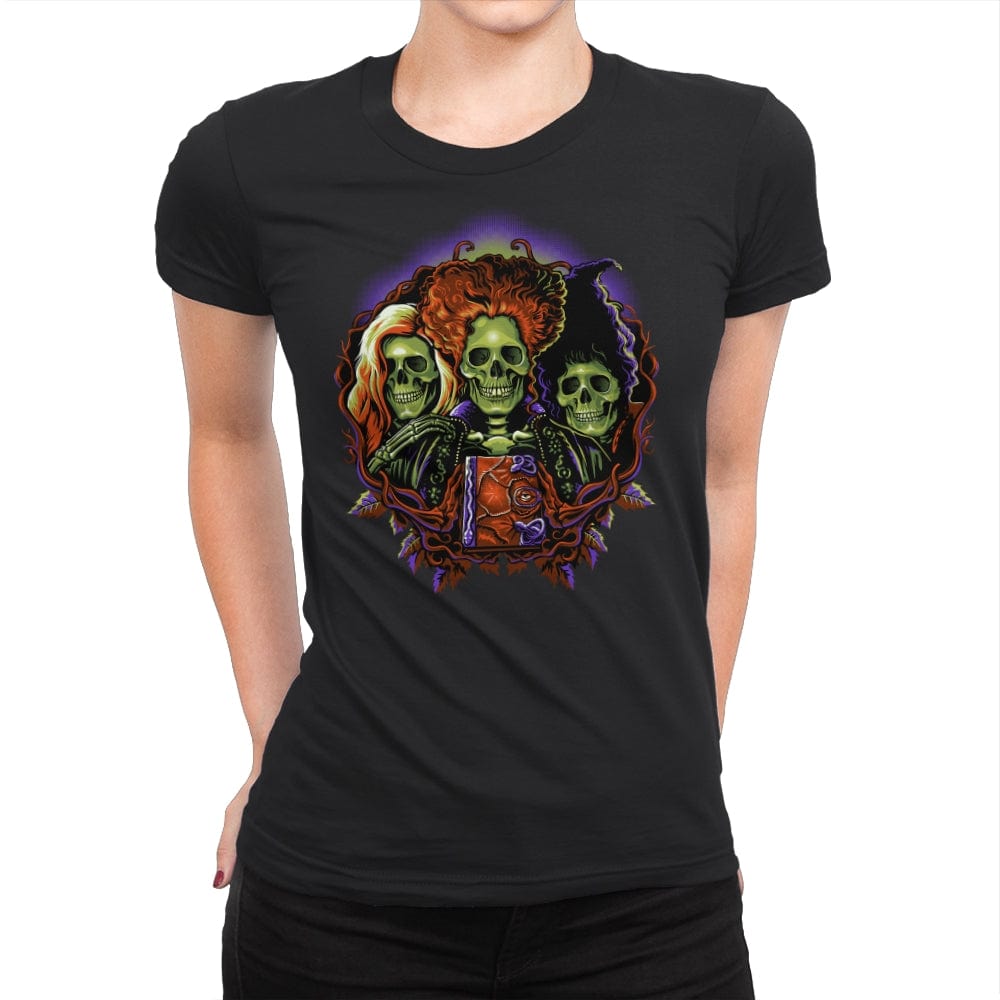 Witches Skulls - Womens Premium T-Shirts RIPT Apparel Small / Black