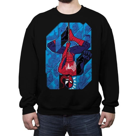 With Great Power Tiles - Crew Neck Sweatshirt Crew Neck Sweatshirt RIPT Apparel Small / Black