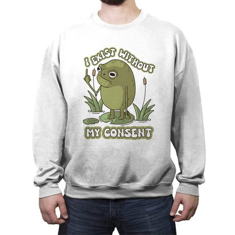 Without my Consent - Crew Neck Sweatshirt Crew Neck Sweatshirt RIPT Apparel Small / White