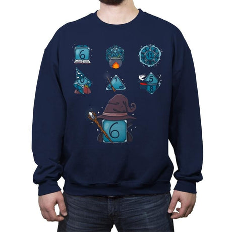 Wizard Set Dice - Crew Neck Sweatshirt Crew Neck Sweatshirt RIPT Apparel Small / Navy