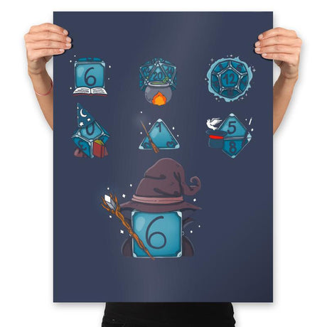 Wizard Set Dice - Prints Posters RIPT Apparel 18x24 / Navy